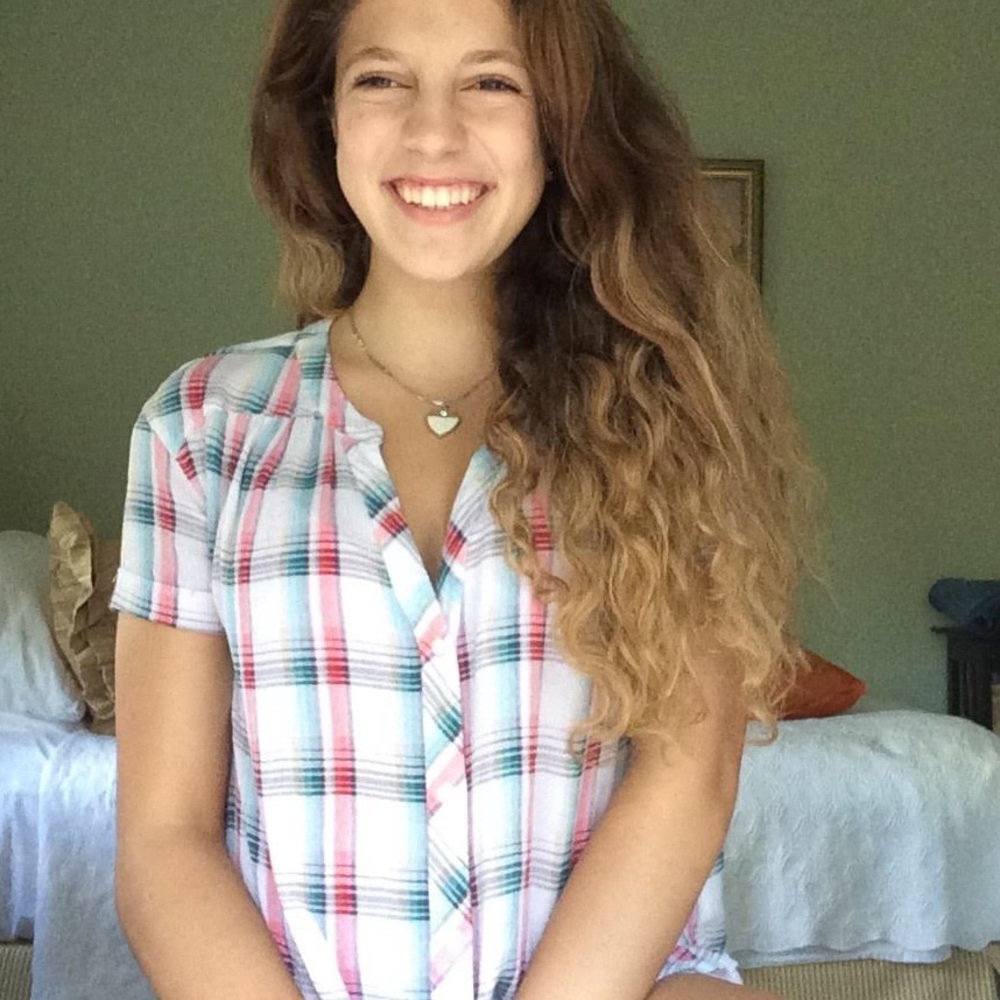Checkered button up t-shirt